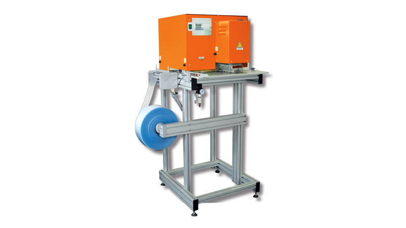 Macchina per saldatura automatica delle tasche porta-etichette in pp o pvc su classificatori vari